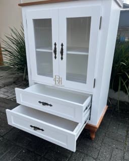 Mini Cristaleira 80cm com 2 Portas e 2 Gavetas Personalizável miniatura 2