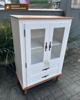 Mini Cristaleira 80cm com 2 Portas e 2 Gavetas Personalizável miniatura 5