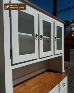 Oratória 1.20 cm com 6 Portas e 3 Gavetas Personalizável em MDF Laqueado miniatura 3