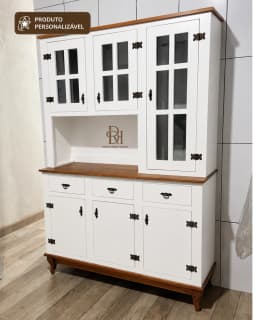 Oratória 1.30 cm com 6 Portas e 3 Gavetas Personalizável em MDF Laqueado miniatura 2