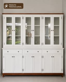 Oratória 2.40 cm com 12 Portas e 3 Gavetas Personalizável em MDF Laqueado miniatura 2