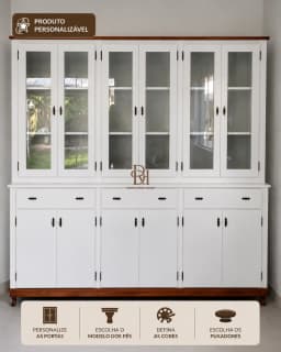 Oratória 2.40 cm com 12 Portas e 3 Gavetas Personalizável em MDF Laqueado miniatura 1