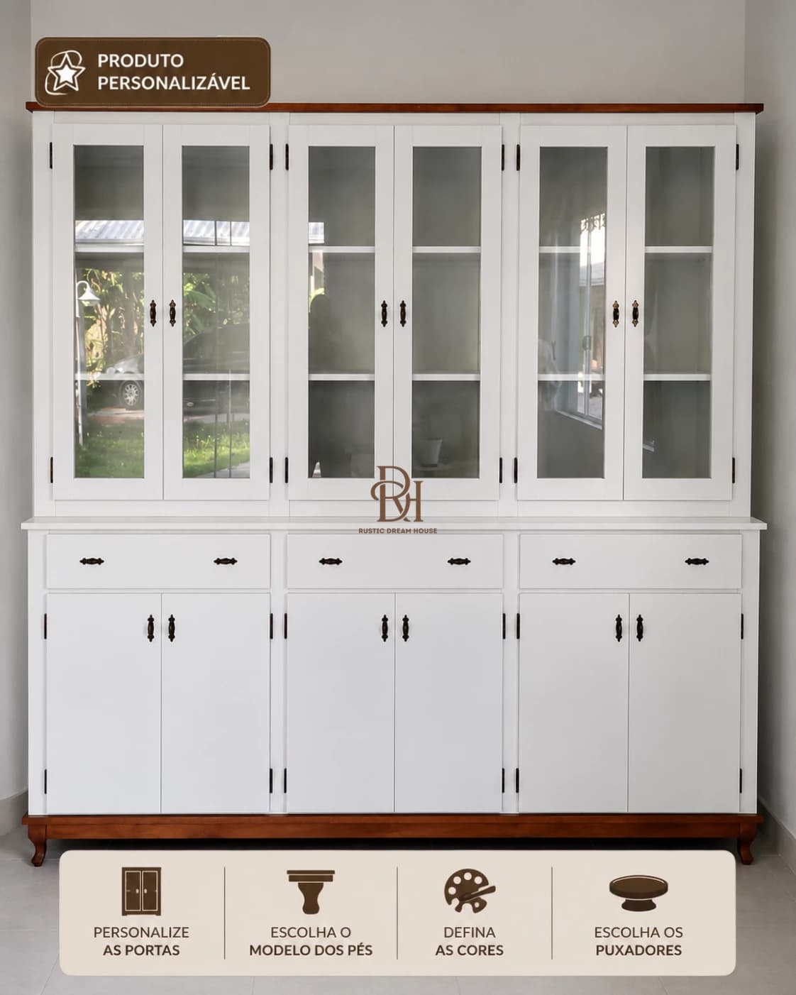 Oratória 2.40 cm com 12 Portas e 3 Gavetas Personalizável em MDF Laqueado