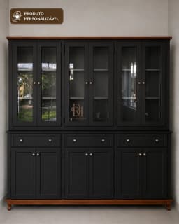 Oratória 2.40 cm com 12 Portas e 3 Gavetas Personalizável em MDF Laqueado miniatura 5