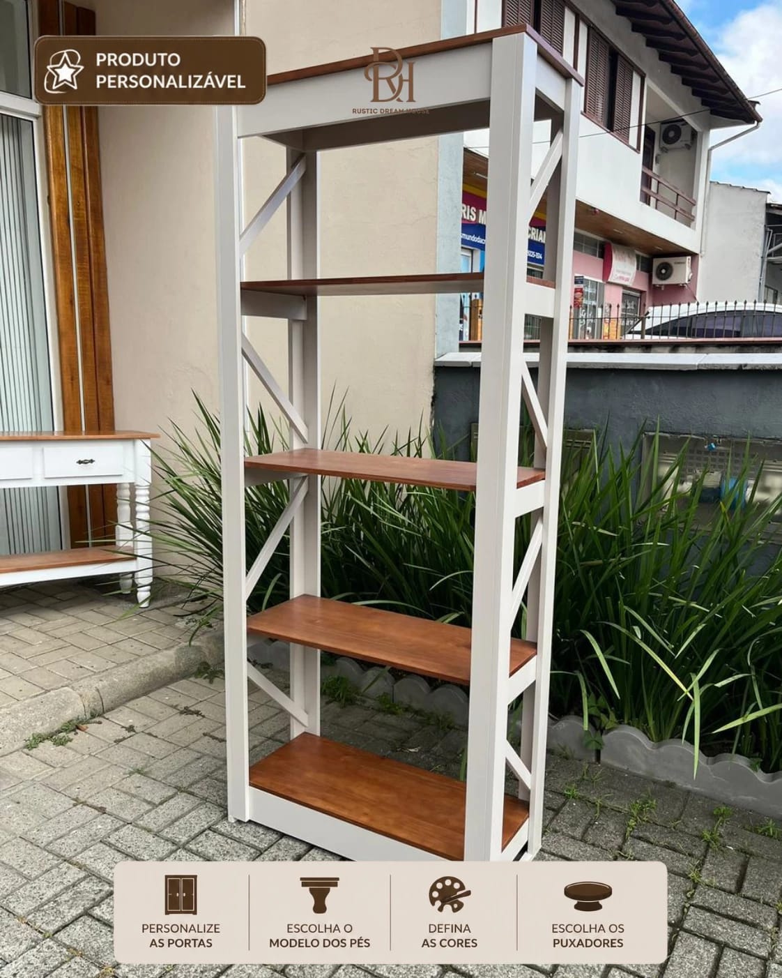 Livreiro 80 cm Personalizável em MDF Laqueado 1