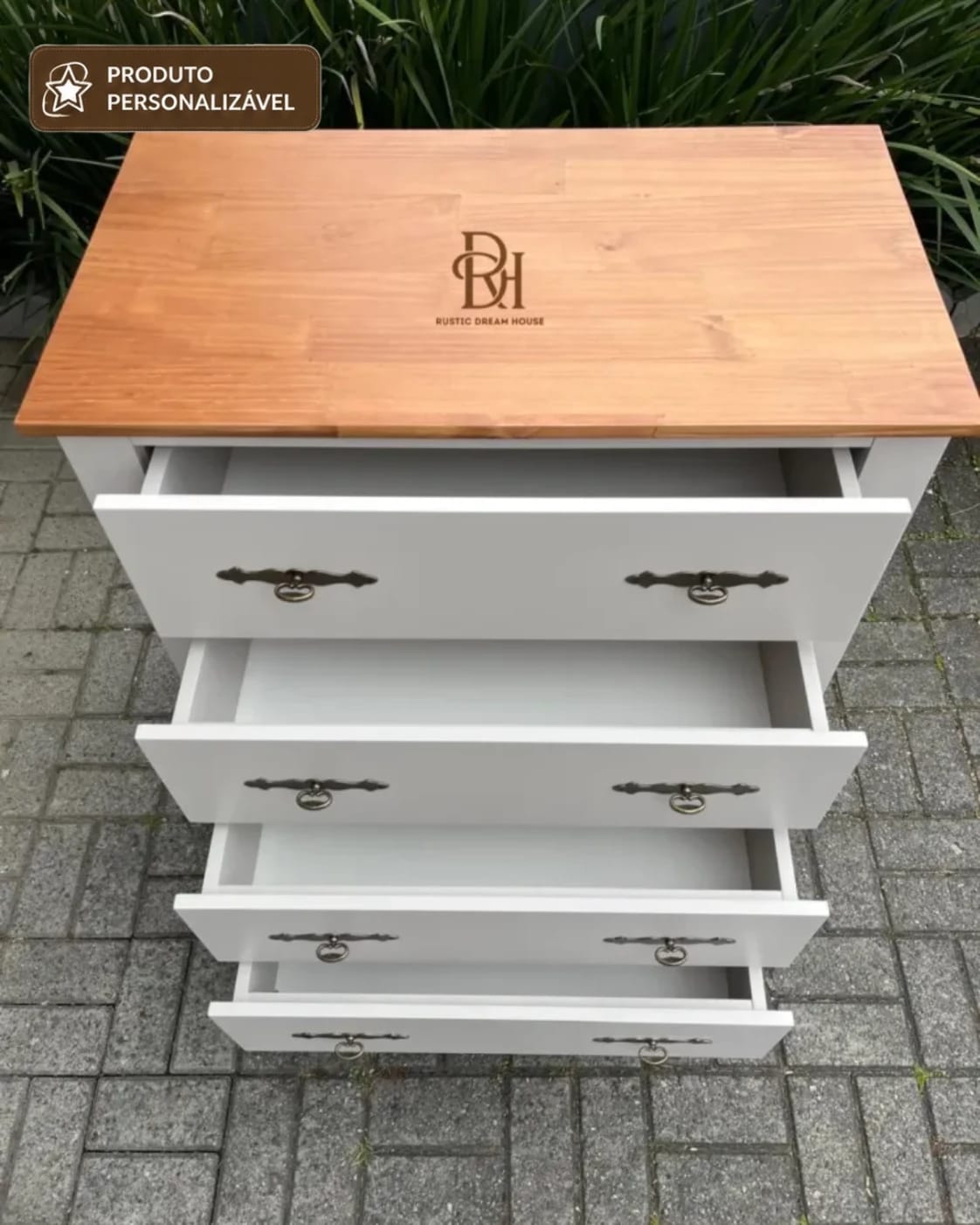 Cômoda 1.00 m com 4 Gavetas Personalizável em MDF Laqueado 1