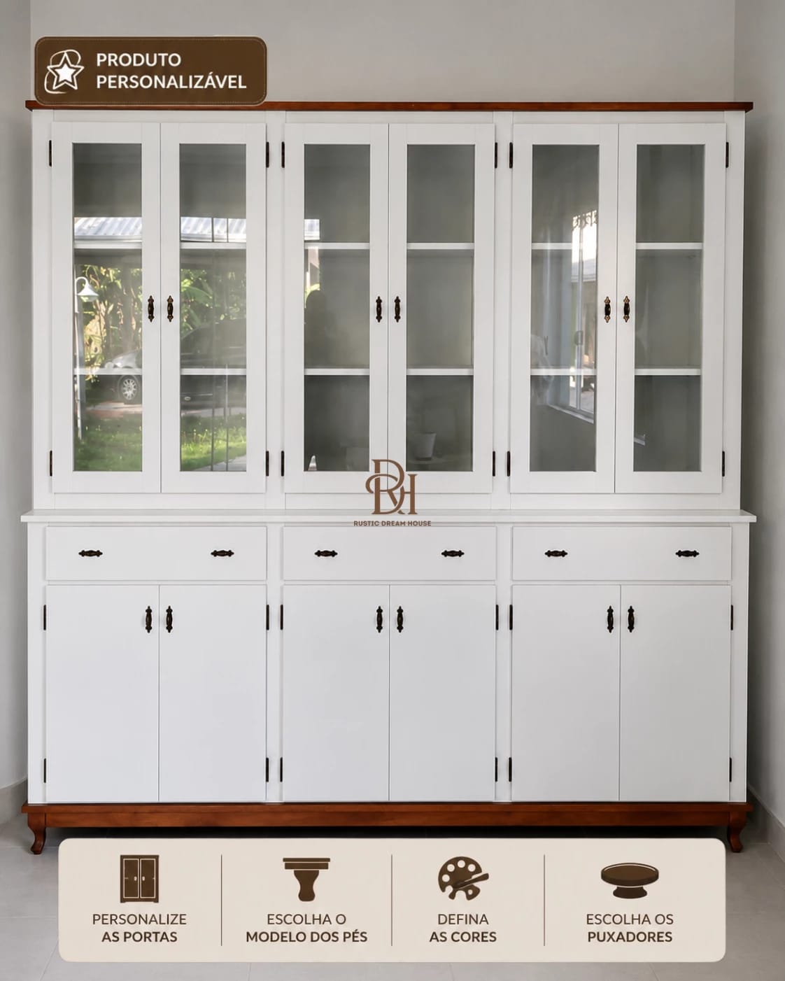 Oratória 2.40 cm com 12 Portas e 3 Gavetas Personalizável em MDF Laqueado 1
