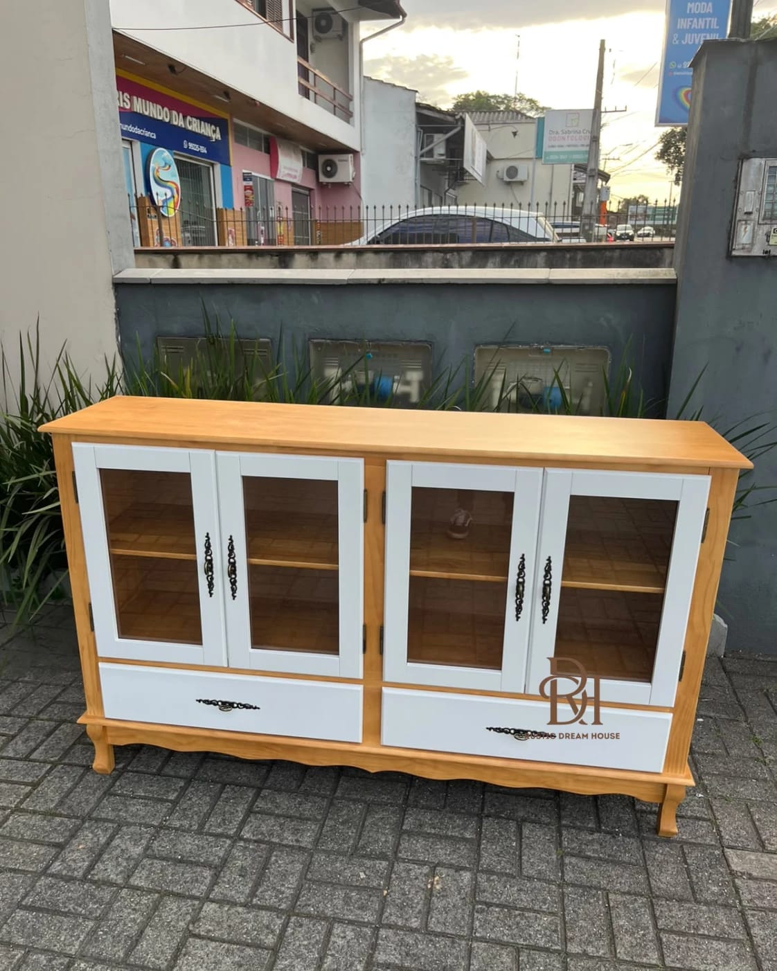 Balcão Cristaleira 4 Portas e 2 Gavetas Branco – Frete Rápido 1