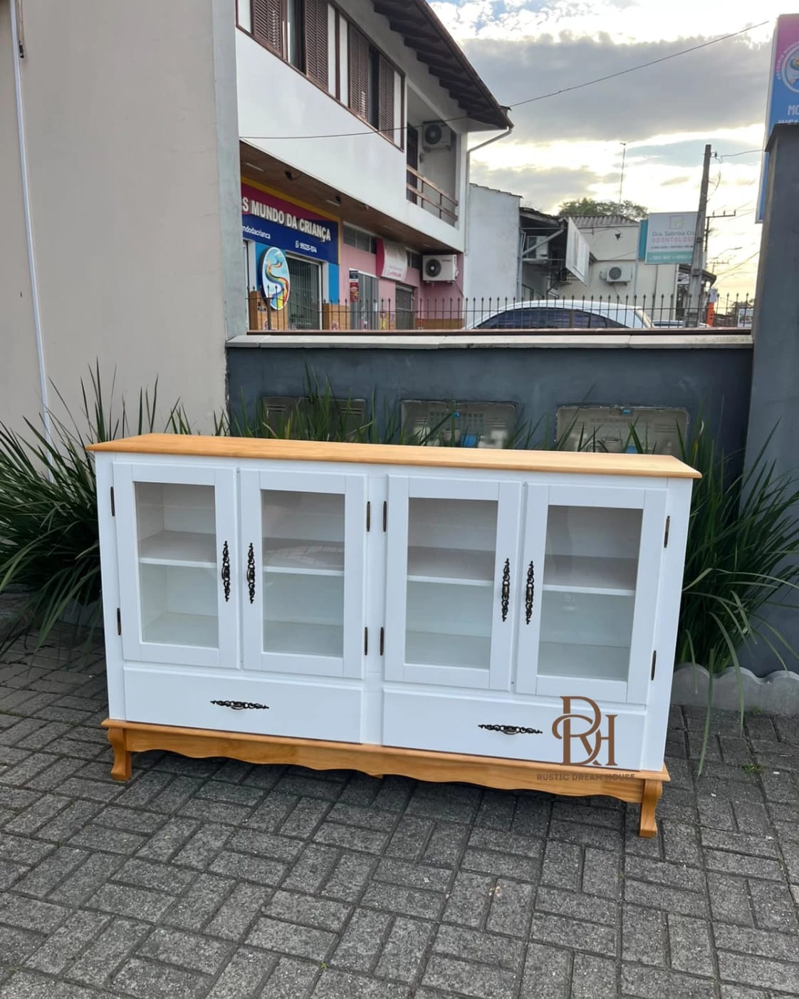 Balcão Cristaleira 4 Portas 2 Gavetas Branco – Frete Rápido 1